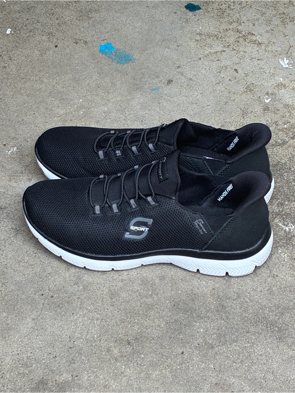 Skechers Black Athletic Slip-On Sneakers with White Outsole